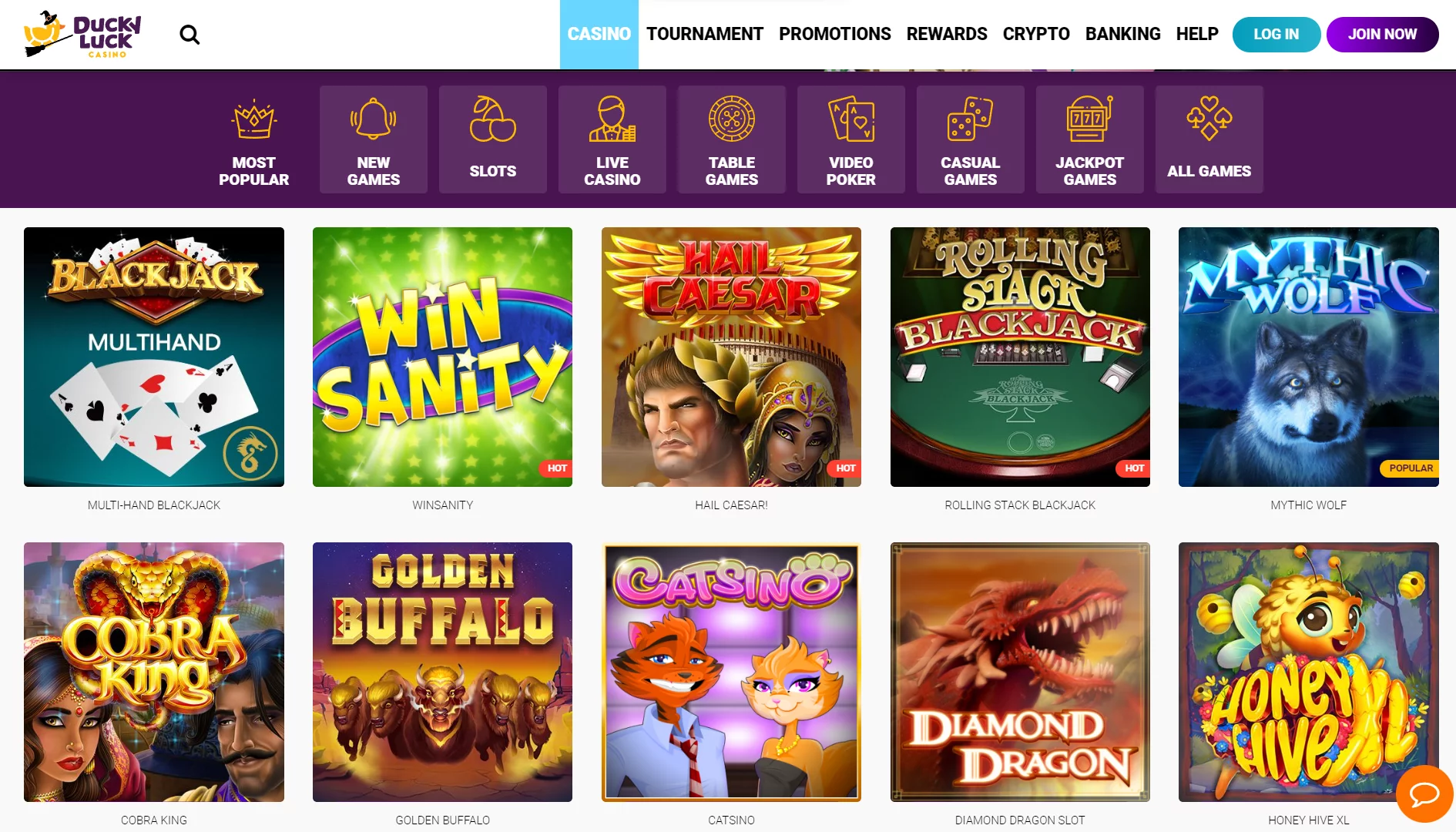 DuckyLuck Casino Games